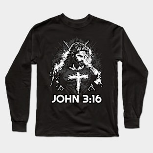 John 3:16,Jesus Saves, Jesus Hero Long Sleeve T-Shirt